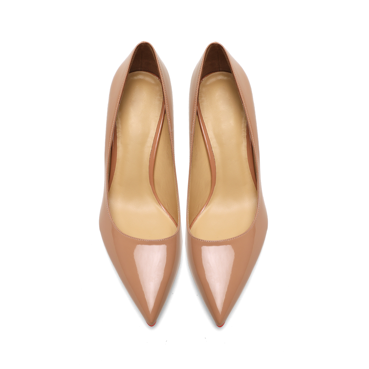 50mm Women's Low Heel Kittens Pointed Toe Red Bottom Casual Slip On Pumps-MERUMOTE