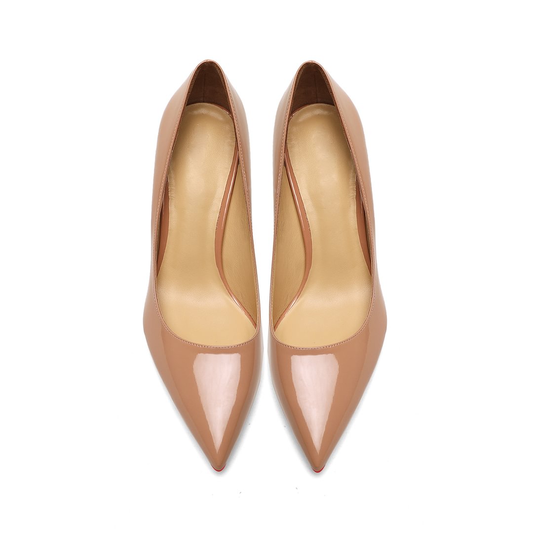 50mm Women's Low Heel Kittens Pointed Toe Red Bottom Casual Slip On Pumps-MERUMOTE