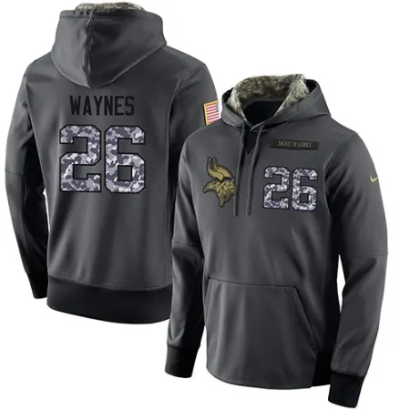 NFL Men's  Minnesota Vikings #26 Trae Waynes Stitched Black Anthracite Salute to Service Player Performance Hoodie