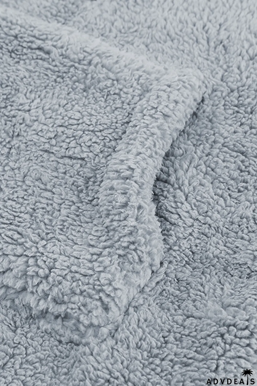 Gray 1/4 Zip Hooded Sherpa Sweatshirt with Kangaroo