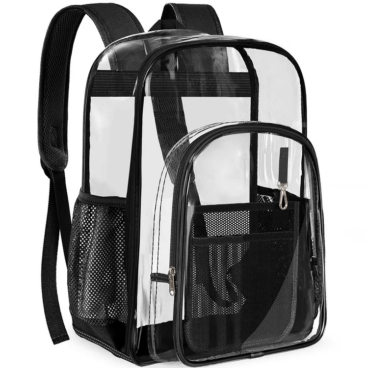 New Clear Backpack Clear Bag Heavy Duty Waterproof Transparent Large PVC Backpacks for Girls Boys Kids Women Men for Stadium School College Travel Work Hiking