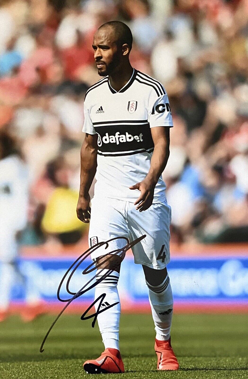 Dennis Odoi Genuine Hand Signed Fulham 12x8 Photo Poster painting