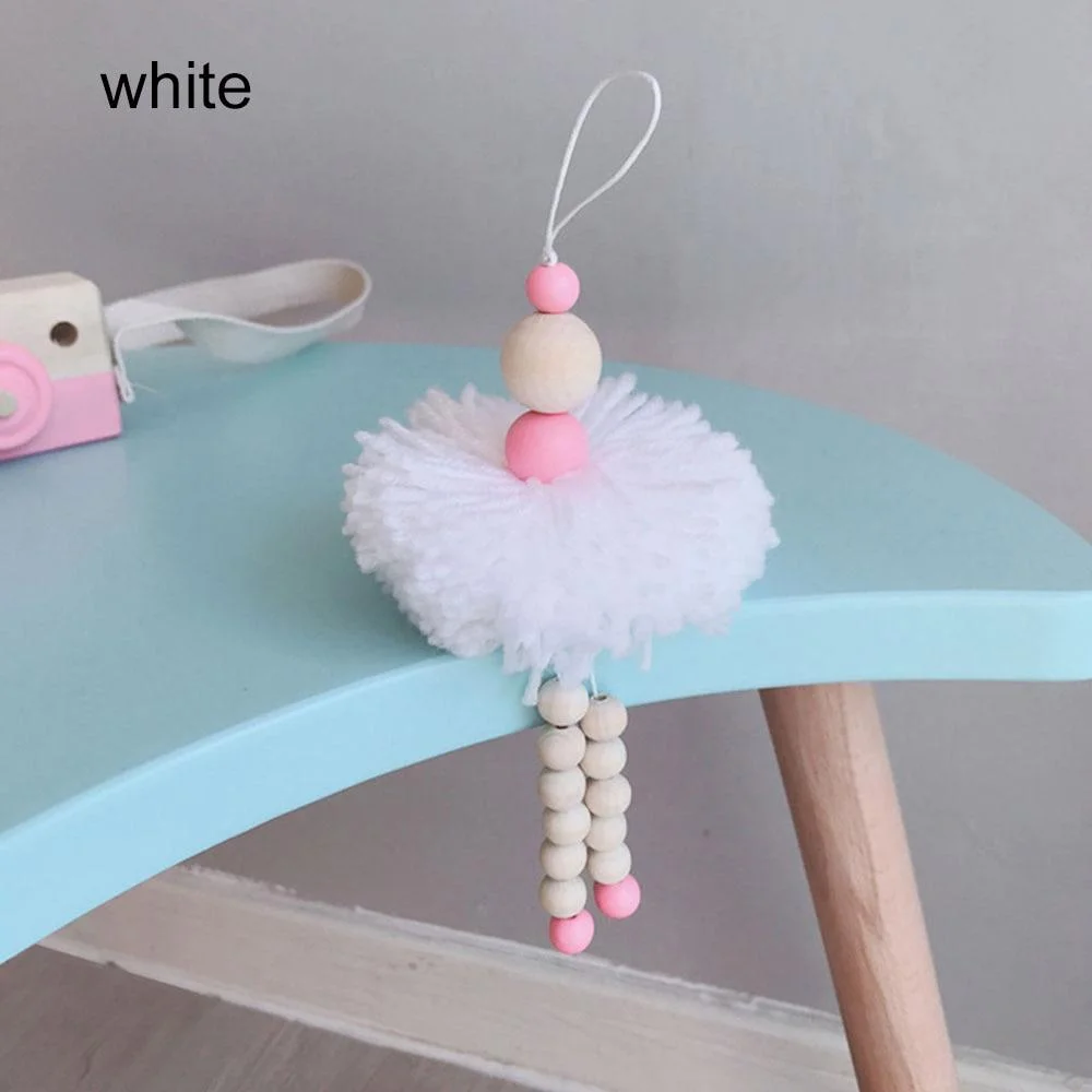 Ballet Dancer Hanging Decoration Girl Adornment Wooden Beads Toy For Wall Shelf Baby Kids Room Nursery Ornament Photography Prop 1123