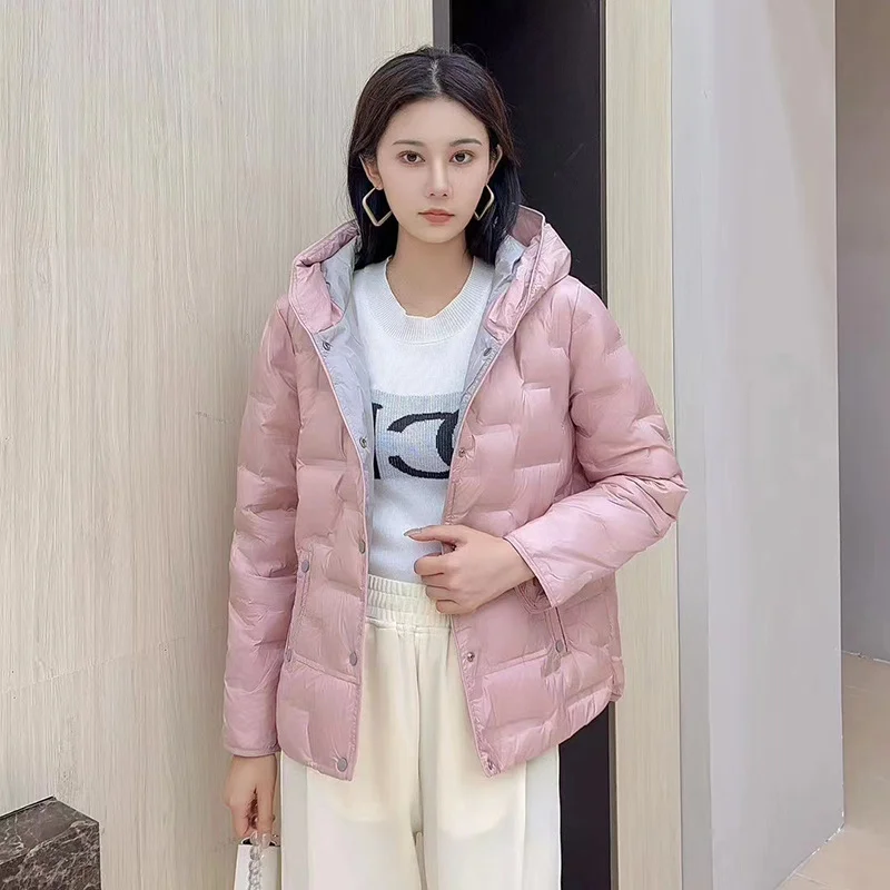 Woherb Autumn And Winter New Fashion Pressure Glue In The Thin Down Jacket Female Hood Short Fashion Warm Winter Dress Coat Tide-Outfit Ideas