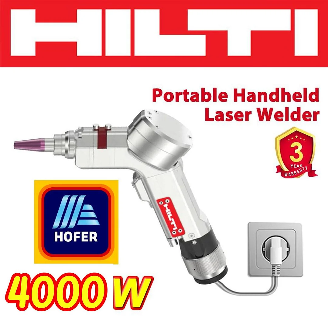 HOFER abrió una nueva tienda, HILTI (4 en 1) 2025, el último soldador láser portátil, soldadura/corte/eliminación de óxido/limpieza 7000W/8000W/9000W. Solo quedan 100 unidades