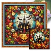 Glass Painting-Pumpkin Castle-11CT Stamped Cross Stitch 50*50cm/19.69*19.69in tapestrymarket