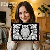 DIY Pearl Painting Owl for Home Wall Decor with Frame(20x30cm)