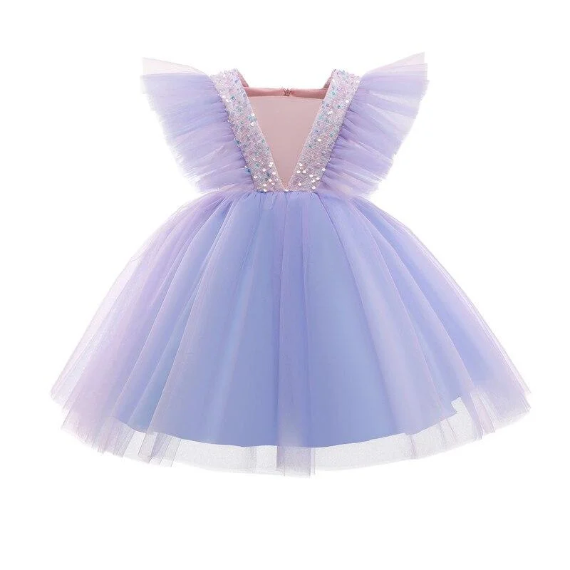 Summer Pretty Girls Dress Birthday Party Princess Dress Lace Formal Dress Kids Ball Gown Elegant Dress Casual Dress Size 3-8T