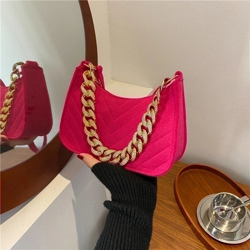 Women’s All Seasons Suede Fashion Underarm Bag