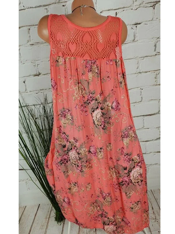 Women Half Sleeve V-neck Solid Color Dress