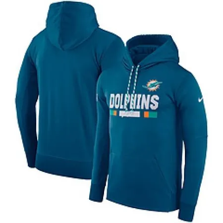 Men's Miami Dolphins  Aqua Sideline Team Name Performance Pullover Hoodie