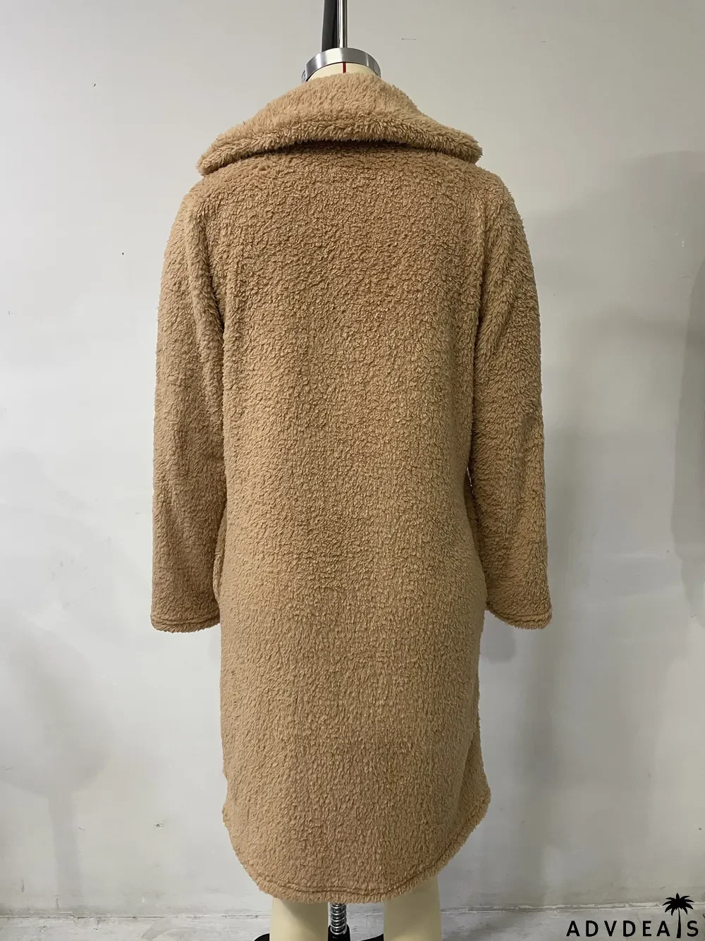 Autumn And Winter Women's Fleece Long-Sleeved Turndown Collar Women's Long Coat