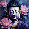 Buddha Statue - runder Bohrer Diamantmalerei - 40*40cm