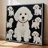 DIY Pearl Painting Puppy for Home Wall Decor with Frame(30*30cm)