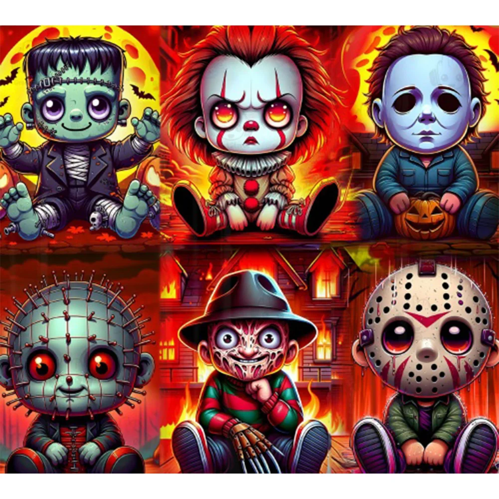 Partial AB Diamond Painting - Full Round Drill - Horror All Stars(Canvas|55*50cm)