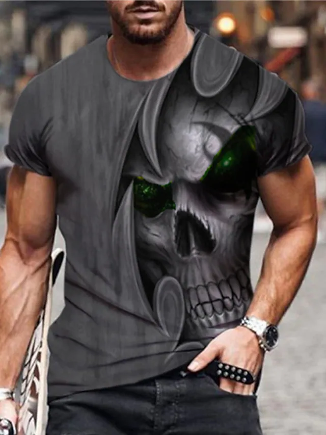 Men's T-Shirt 3D Print Short Sleeve Casual Tops