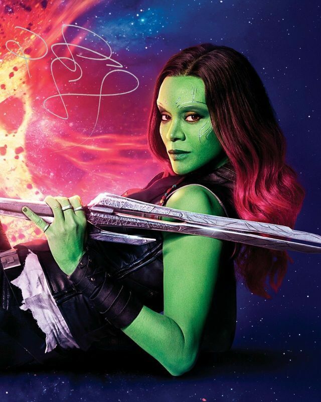 Zoe Saldana - Gamora - Guardians Of The Galaxy - Autograph Signed Photo Poster painting Print