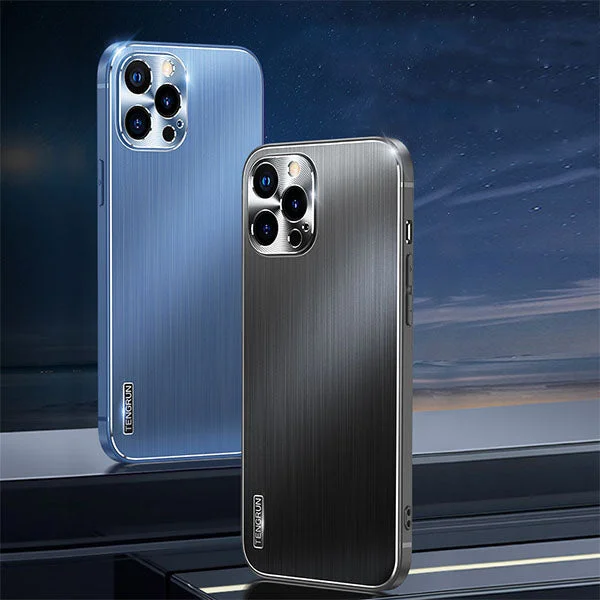 Brushed Metal Lens All-Inclusive Ultra-Thin Anti-Drop Mobile Phone Case
