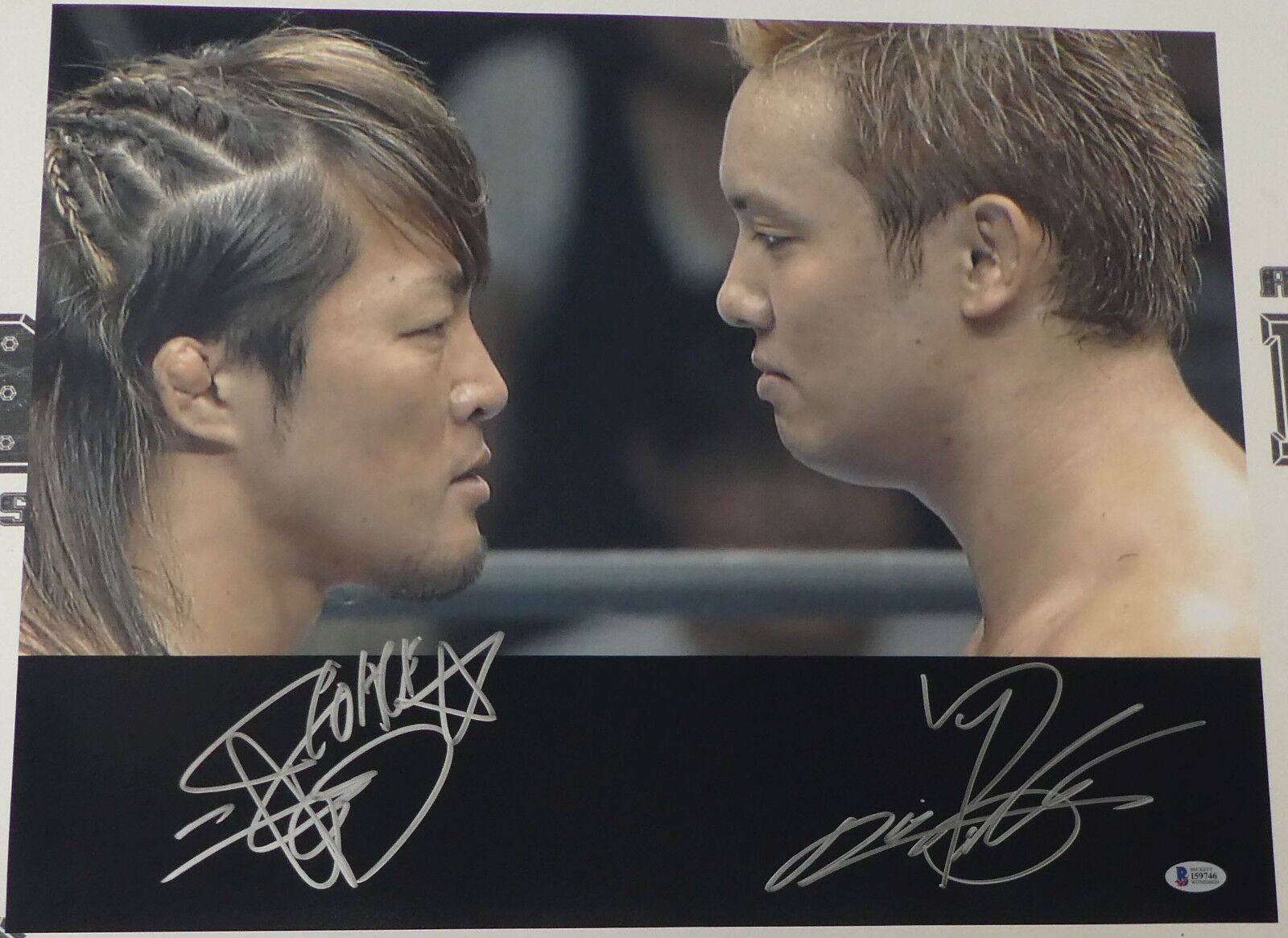 Hiroshi Tanahashi Kazuchika Okada Signed 16x20 Photo Poster painting BAS New Japan Pro Wrestling