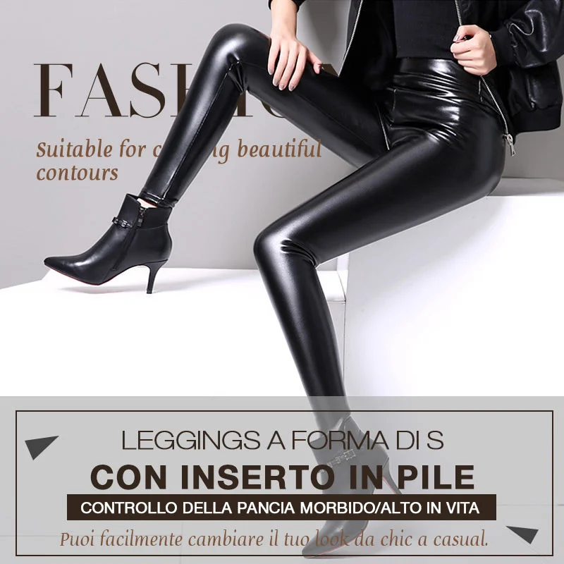 ? Inverno Vendita Leggings in pelle PU a forma di S (normali/imbottiti)
