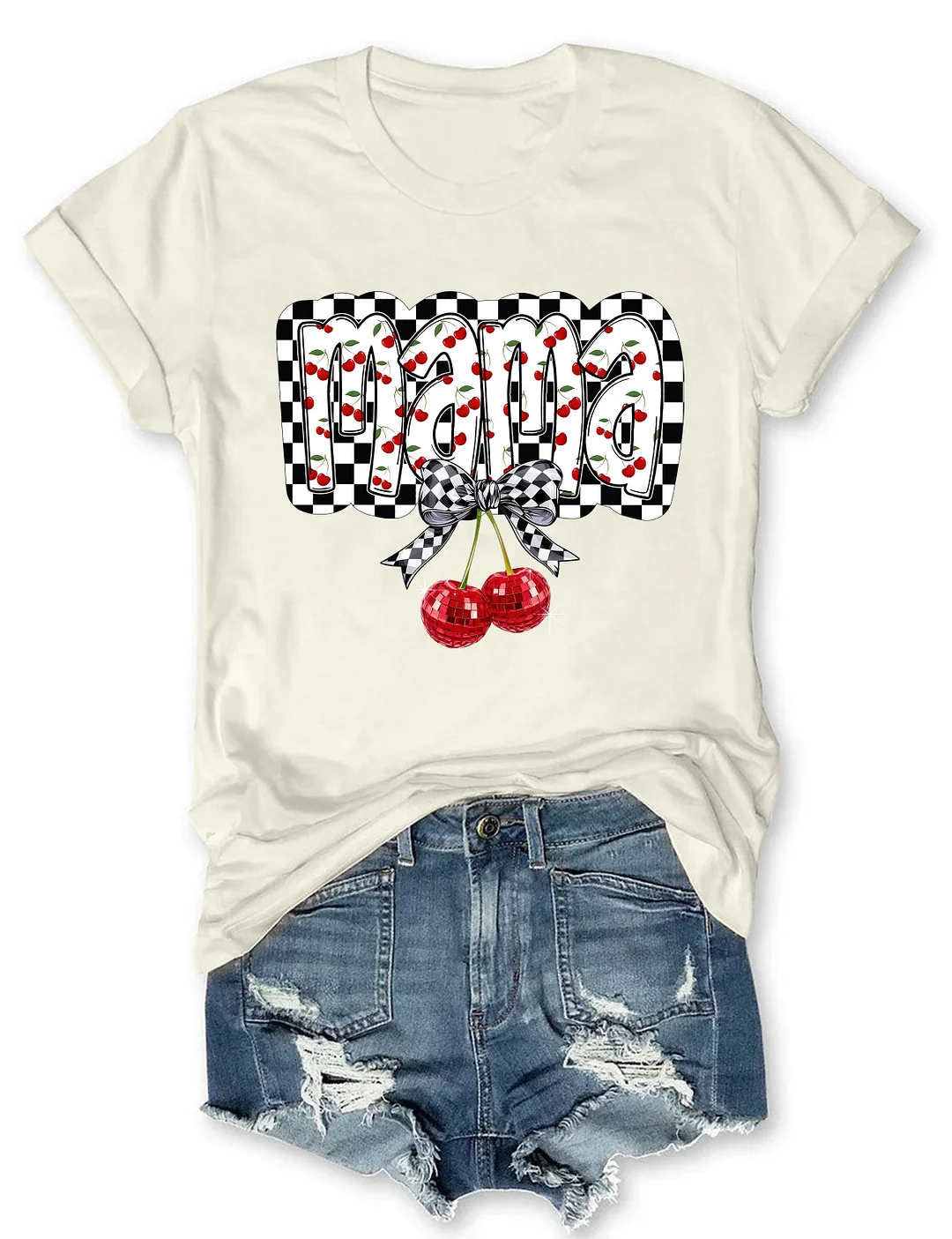 Cherry Bow Coquette Mama T-shirt