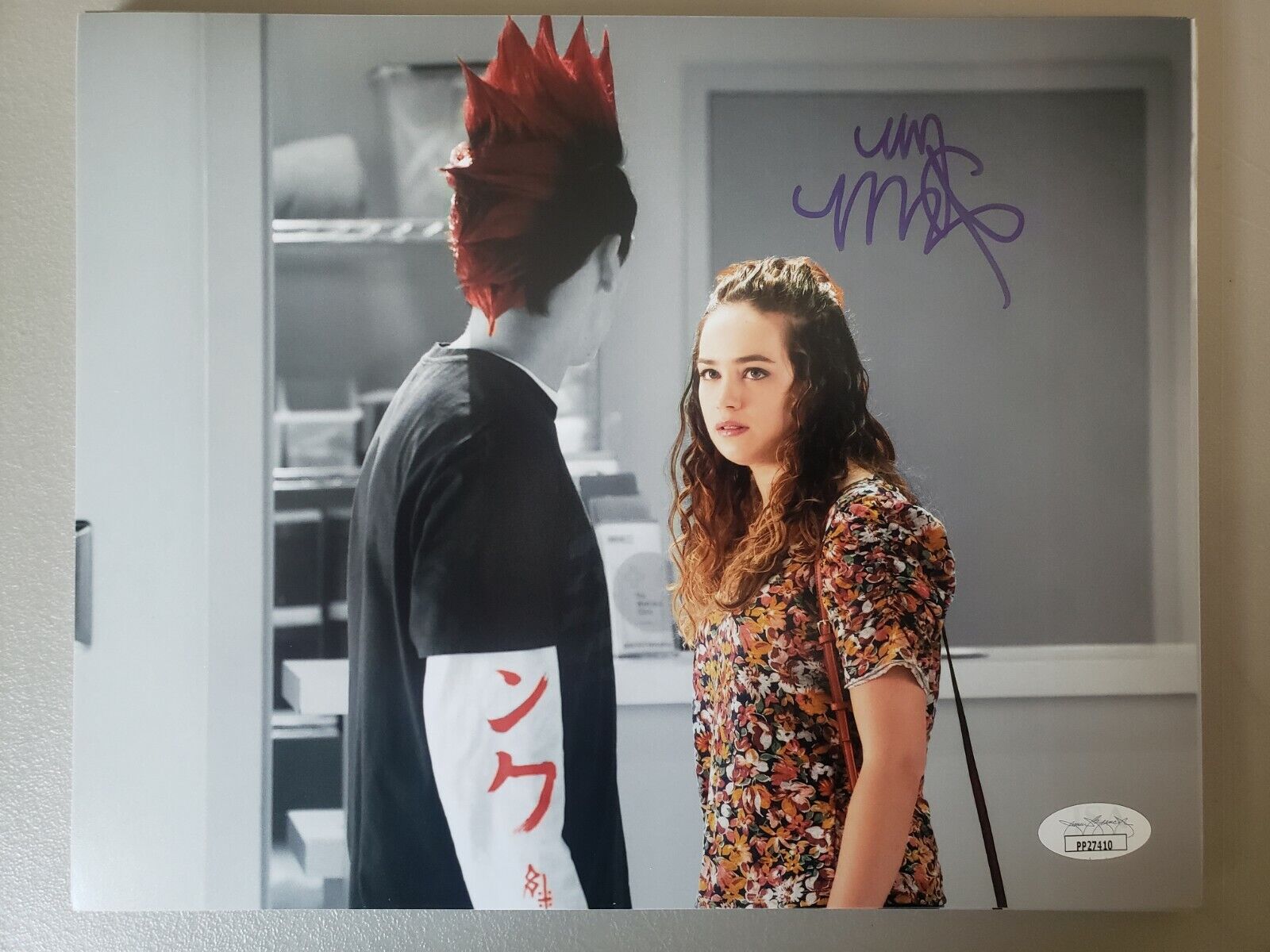 8X10 Autographed by Mary Mouser in Cobra Kai. Rare! JSA