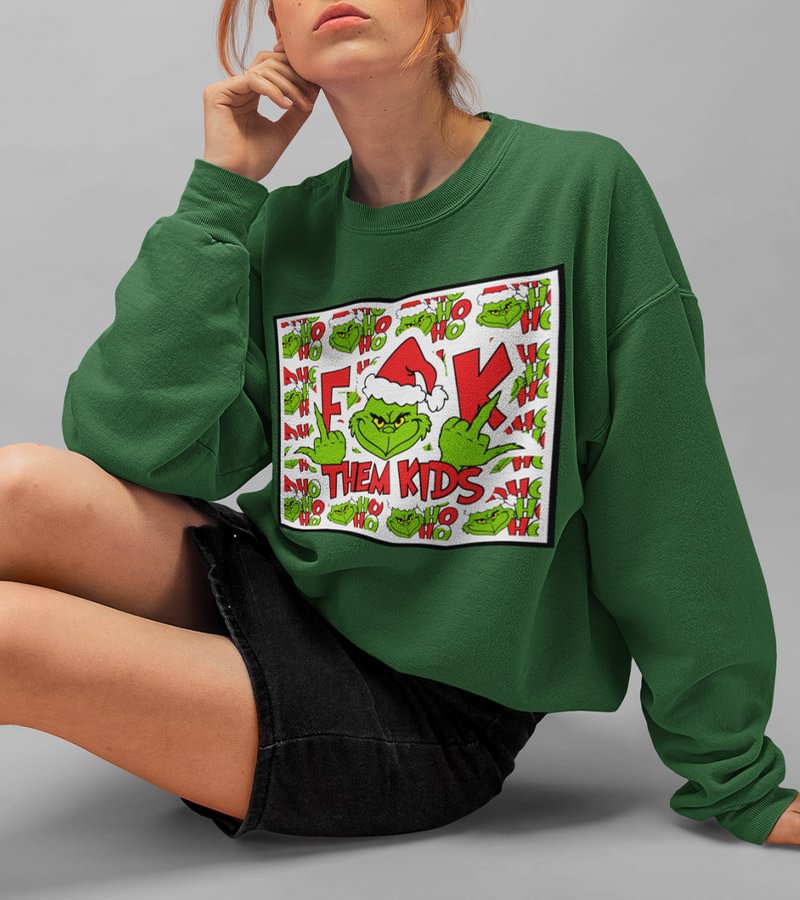 F*** Them Kids Prints Round Neck Hoodie