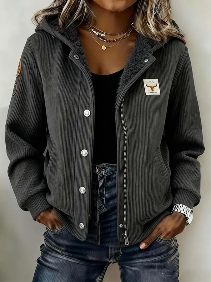 Women'S Casual Color-Blocked Patchwork Jacket 