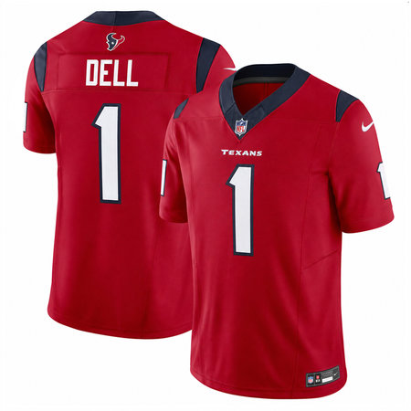Men's Houston Texans #1 Tank Dell Red 2023 F.U.S.E Vapor Untouchable Stitched Football Jersey