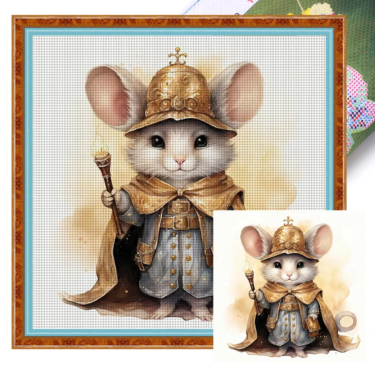 Detective Mouse 11CT (40*40CM) Stamped Cross Stitch gbfke