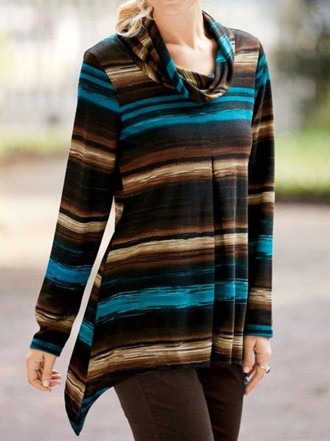 Women's Long Sleeve Stripes Shirts-Mayoulove