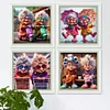 4Pcs/set Diamond Painting-5D Full Round Drill Funny Grandma(30*30 CM)