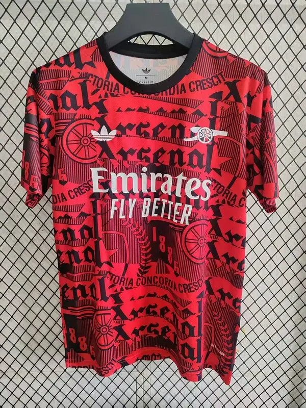 Fan Version 2025-2026 Arsenal Pre-match Training Red Jersey