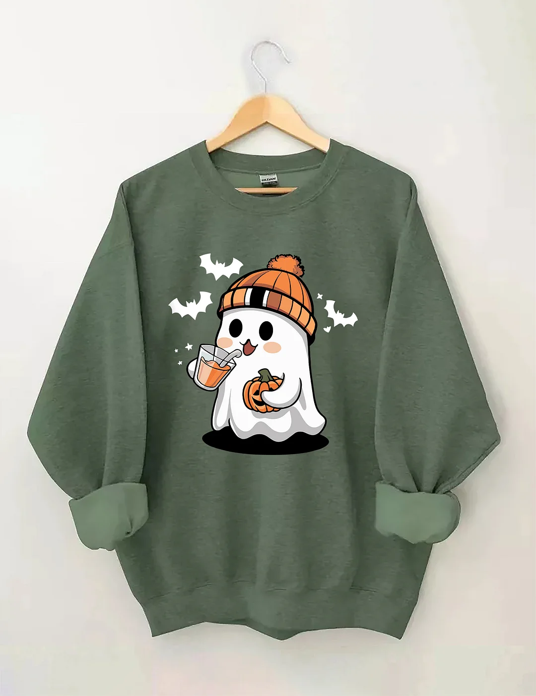 Cute Ghost Drinking Coffee Sweatshirt