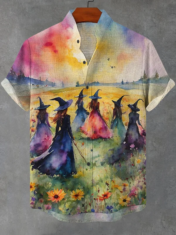 Men's Midsummer Witches Gather Art Print Shirt