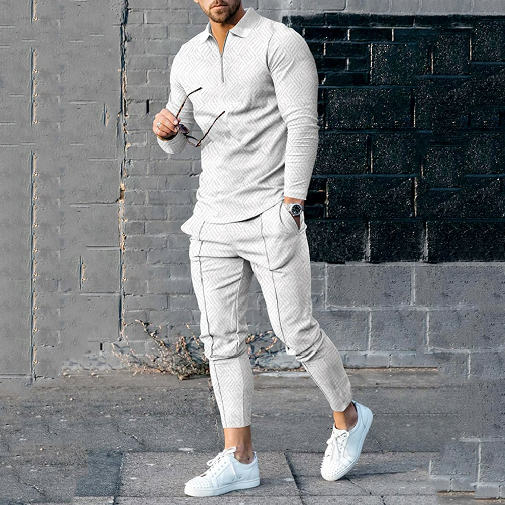 Men's Statement Polo Shirt and Pants Two Piece