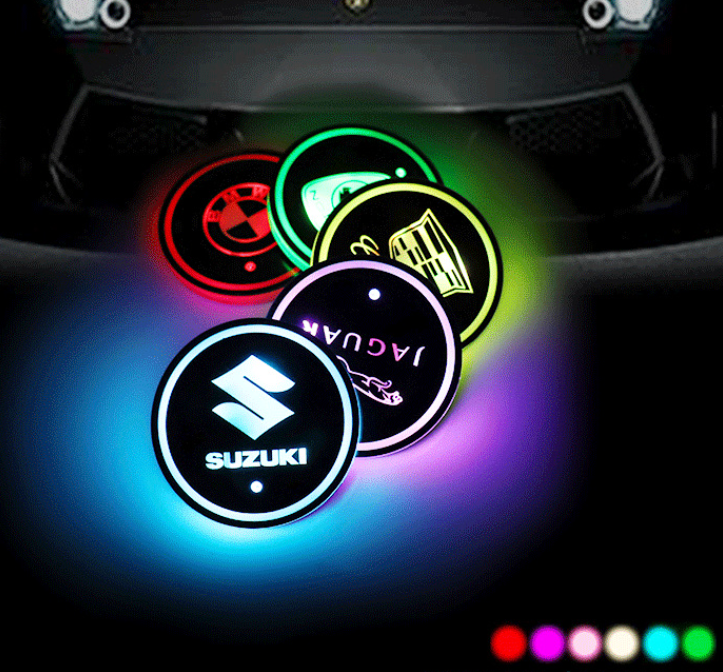 Car LED Colorful Water Cup Pad