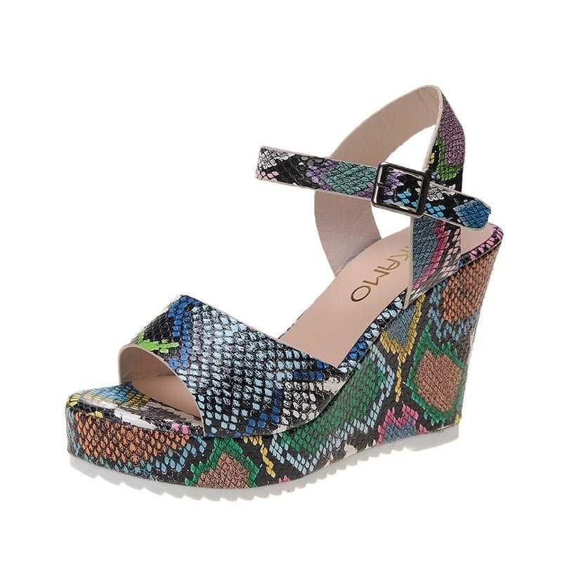 2021 New Fashion Women Wedges Sandals Casual Buckle Strap Heel Platform Summer Gladiator Sandals Open Toe Roman Shoes Ladies 41
