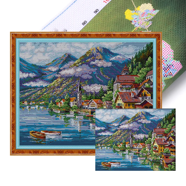 Joy Sunday-Alpine Village 14CT Stamped Cross Stitch (54*44CM) gbfke