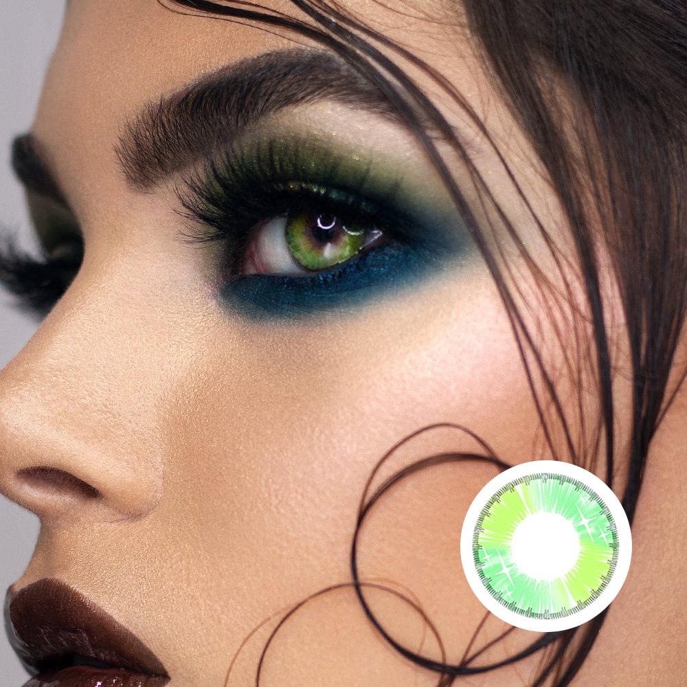 NEBULALENS Colorful Fruit Green Yearly Prescription Colored Contacts NEBULALENS