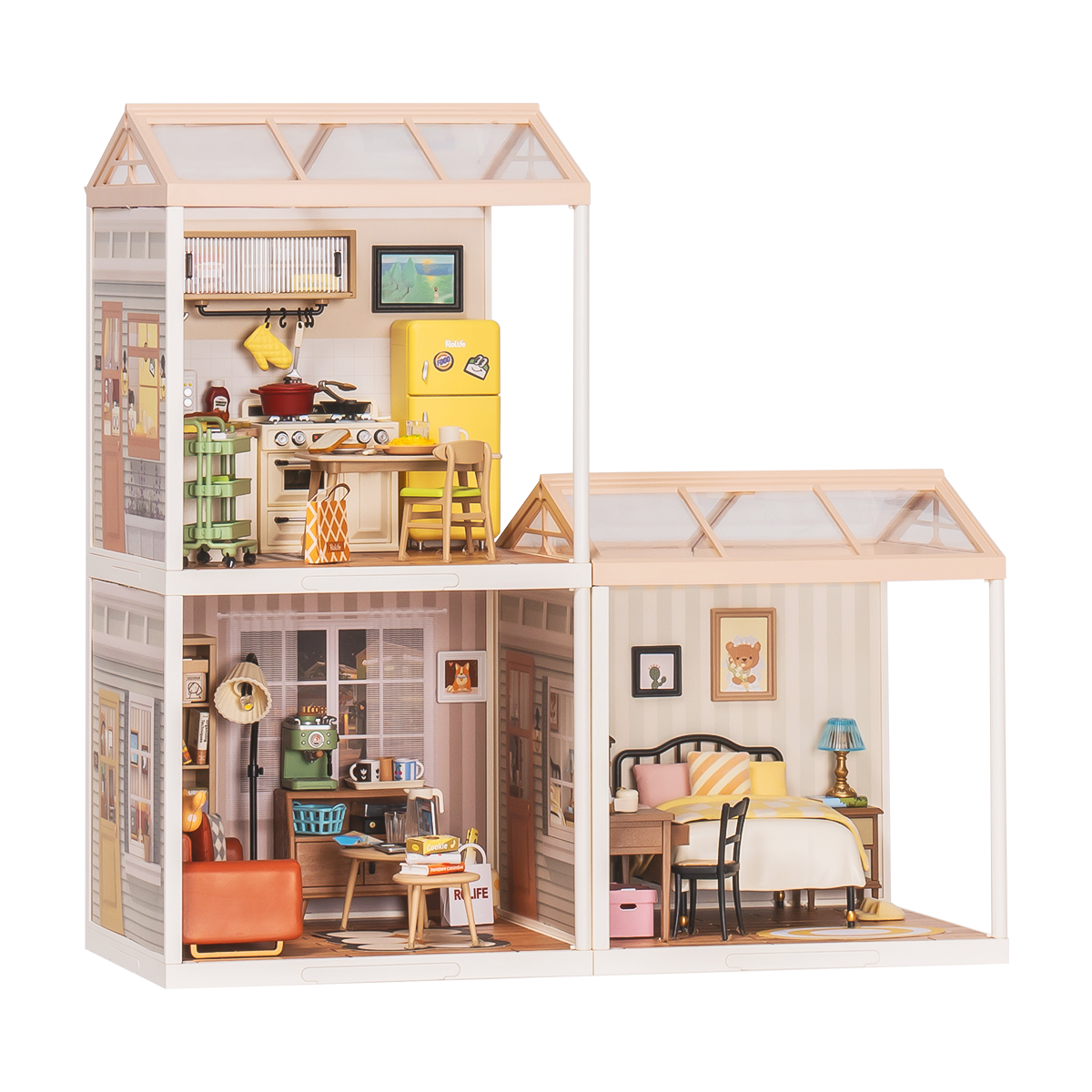 Rolife Super Creator Plastic Diy Mini House 3 in 1 L Shape