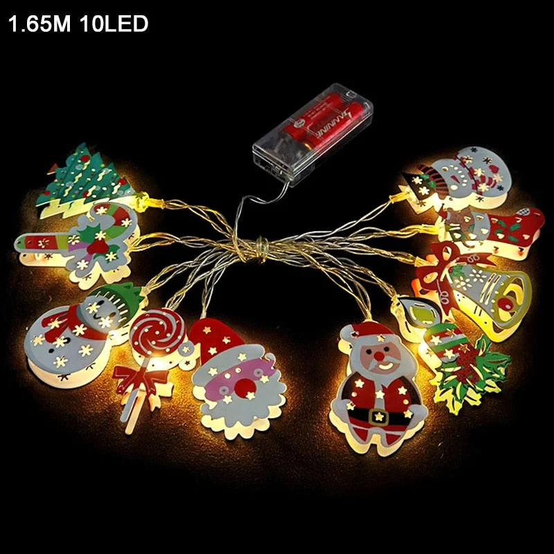 Santa Claus LED Light Merry Christmas Decorations For Home Christmas Tree Hanging Ornaments Garland Xmas Navidad New Year Gifts