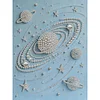 DIY Pearl Painting Blue Planet for Home Wall Decor with Frame(30x40cm)