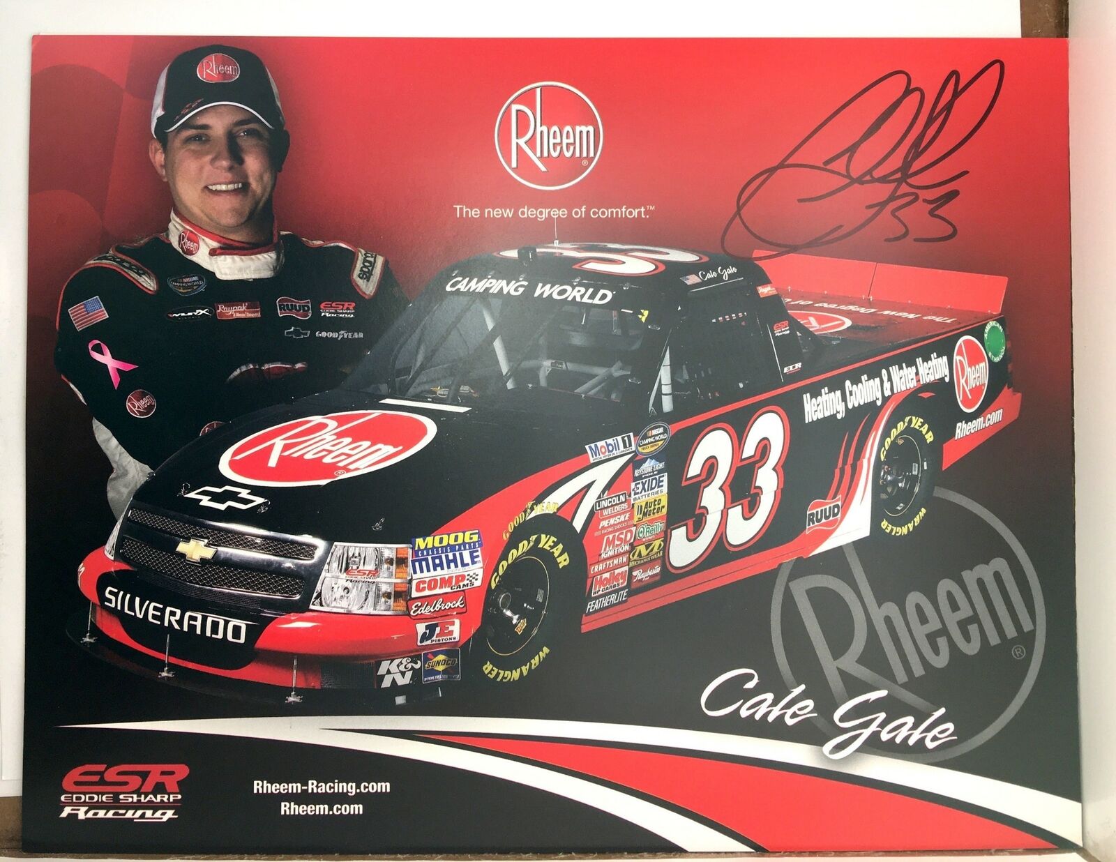 Cale Gale Signed 8.5x11 Photo Poster painting Promo Hero Card Postcard NASCAR  SHIP Auto AU