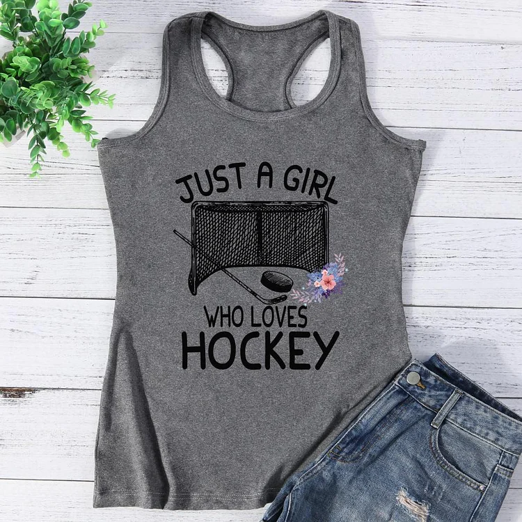Just a Girl Who Loves Hockey Flower Vest Top-Annaletters