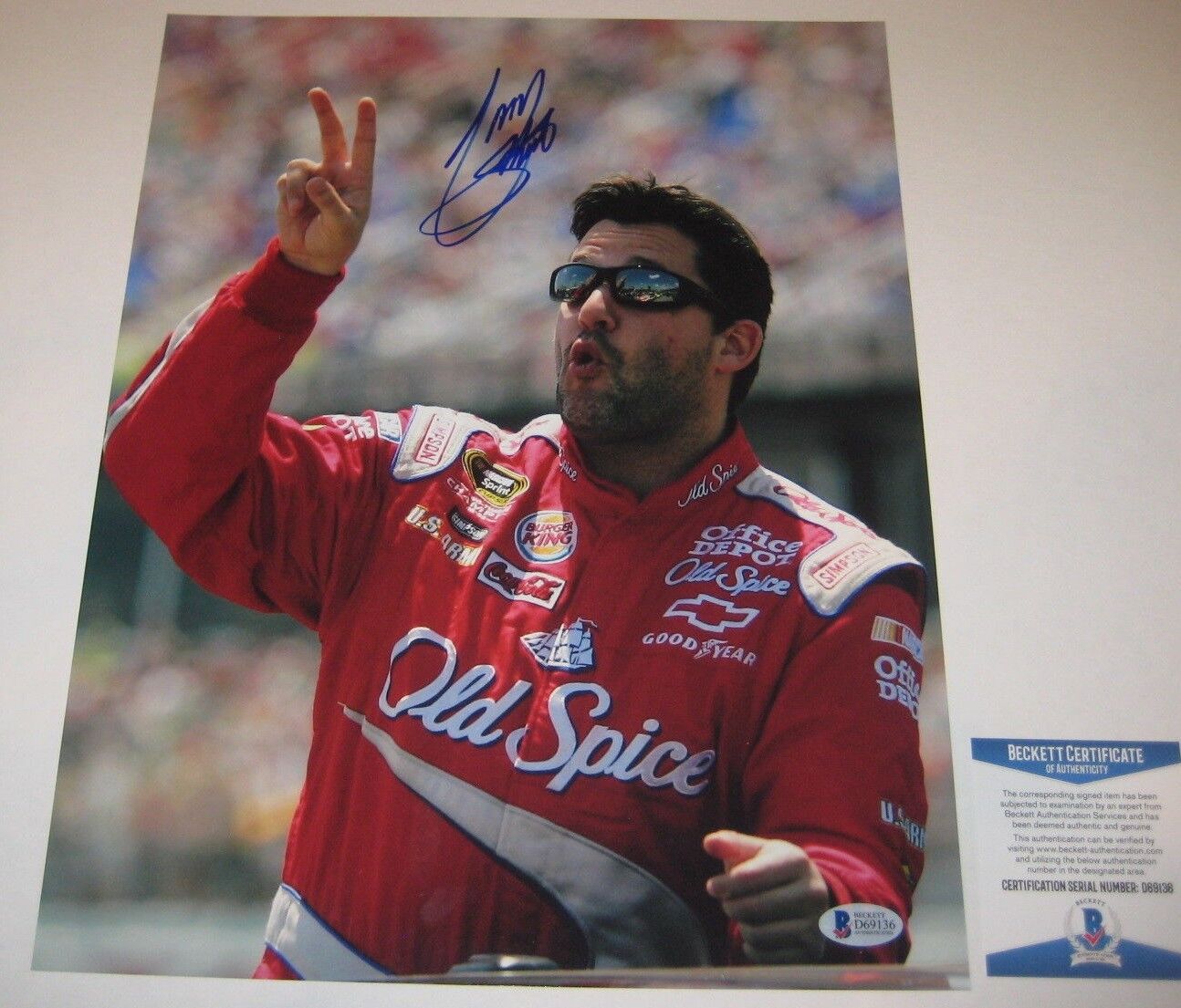 TONY STEWART Signed 11x14 Photo Poster painting w/ Beckett COA