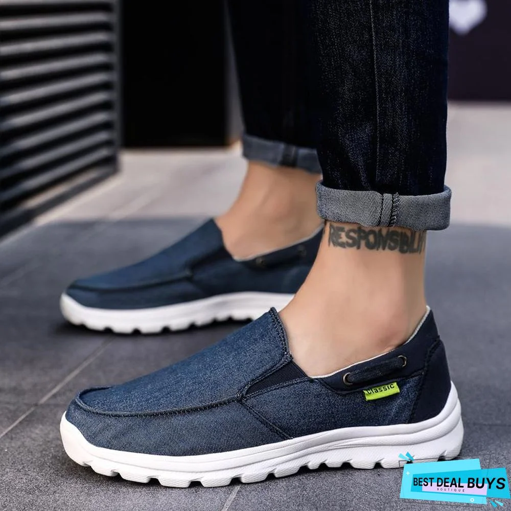 Men Canvas Casual Breathable Footwear Plus Size Flat Shoes