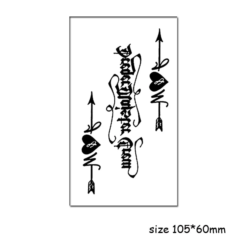 Temporary Tattoo Stickers Sexy Cross English Alphabet Line Fake Tatto Waterproof Tatoo Hand Leg Belly Small Size for Women Men