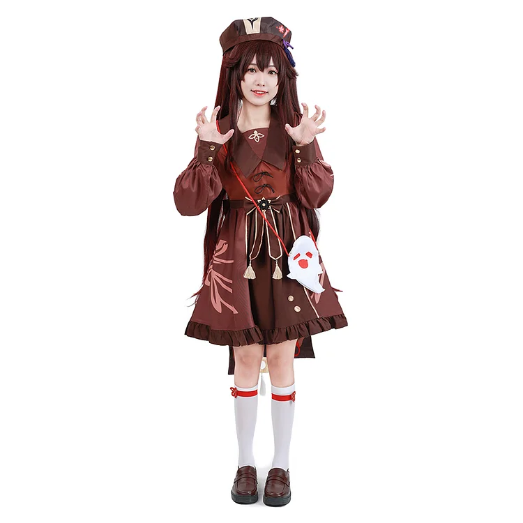 Genshin Impact Hutao Cosplay Costume Lolita Dress Outfits Halloween Carnival Suit-Coshduk