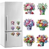 (US Only)6Pcs Flower Barrels Pattern DIY Acrylic DIY Diamond Painting Magnets Kit